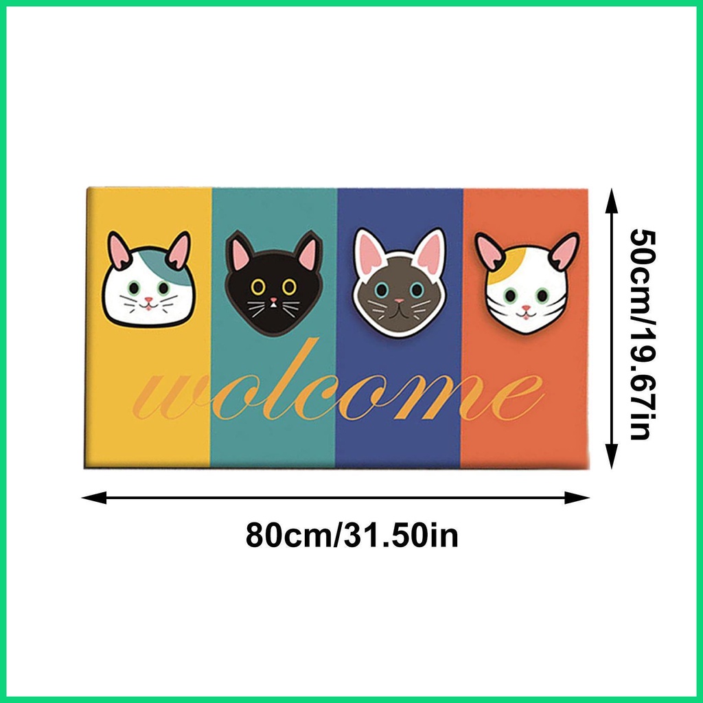 Thảm Chùi Chân Siêu Mềm Chống Trượt Thấm Hút Nước Hình Mèo Hoạt Hình Dành Cho Phòng Tắm