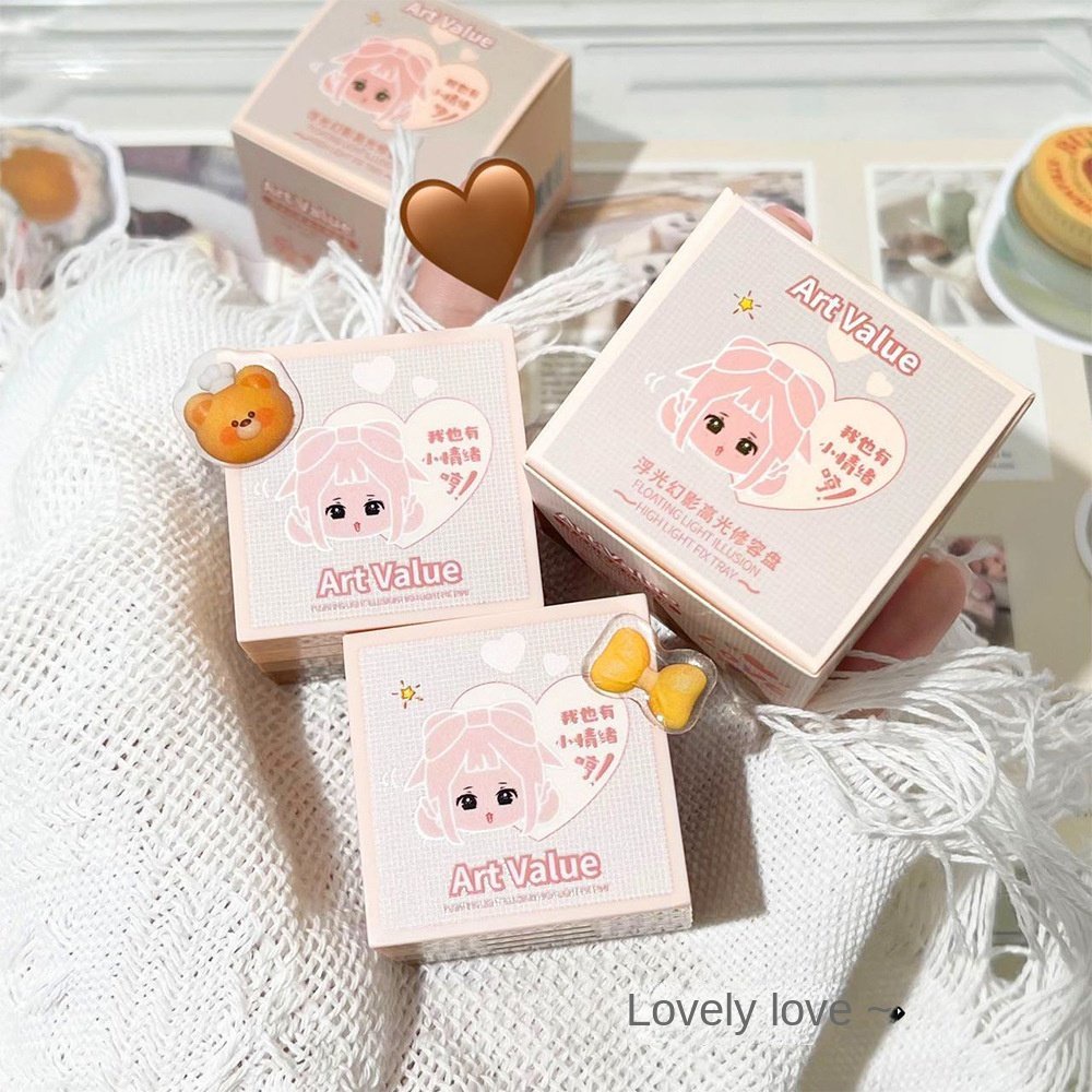 Hộp Phấn Má Hồng Bắt Sáng Tạo Khối Trang Điểm Tự Nhiên Kháng Nước Lâu Trôi Dễ Thương