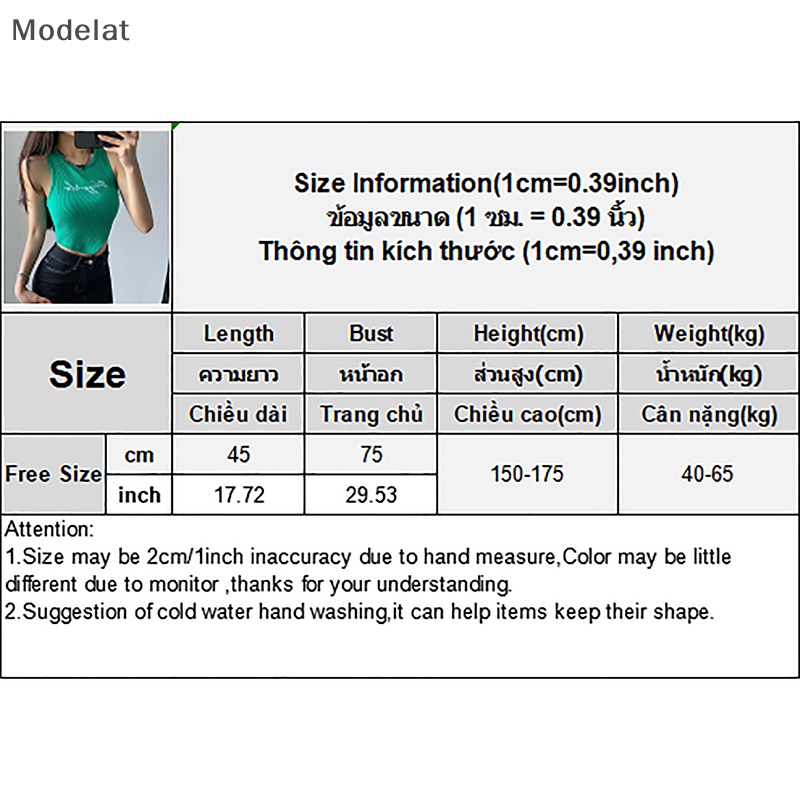 Áo Hai Dây Dệt Kim Mỏng Cổ Tròn Thêu Chữ Thời Trang Mùa Hè Cho Nữ