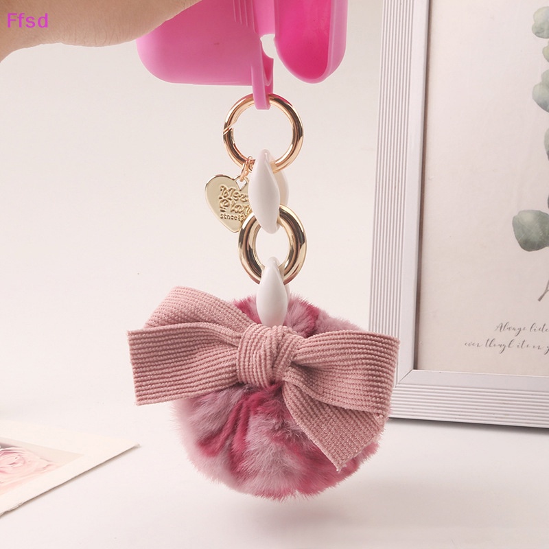 {Ffsd} Móc Khóa Banh Lông Xù Thắt Nơ Nhiều Màu Sắc Phụ Kiện Móc Khóa Túi Xách * Bán Chạy