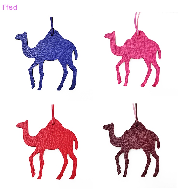 {Ffsd} Móc Khóa Da Màu Trơn Mặt Hình Lạc Đà Thời Trang