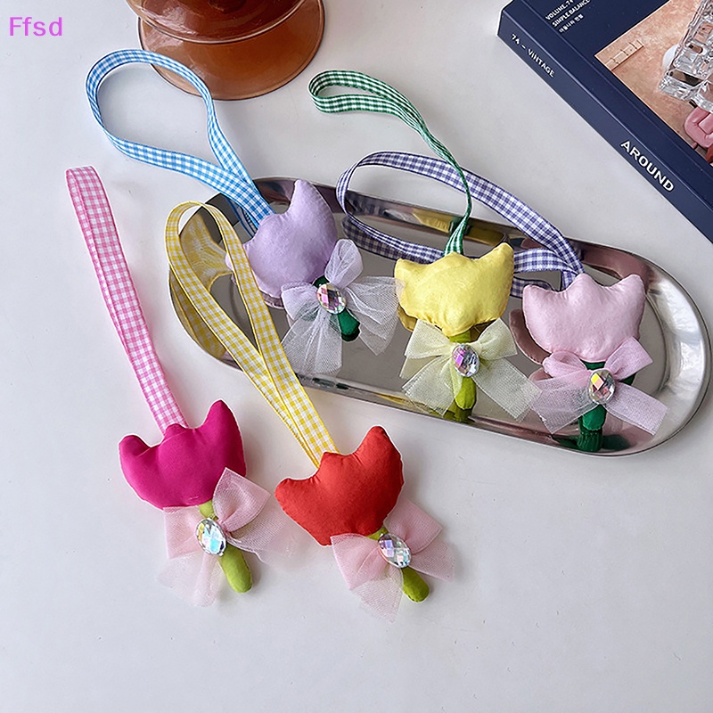 {Ffsd} Móc Khóa Ba Lô Túi Xách Hình Hoa Tulip Thắt Nơ Đáng Yêu