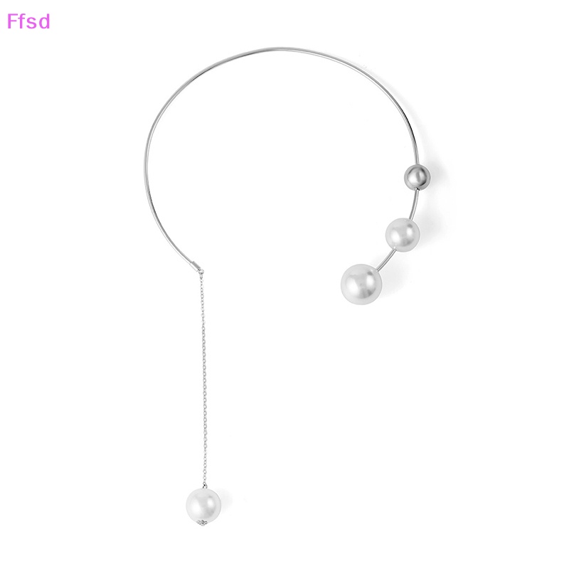 {Ffsd} Vòng Cổ Choker Hở Đính Ngọc Trai Thanh Lịch Có Thể Điều Chỉnh Thời Trang Cho Nữ