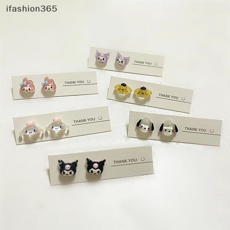 [ifashion365] Bông Tai Sanrio Bằng Nhựa Mềm Mại Phong Cách Harajuku Dễ Thương Cho Nữ