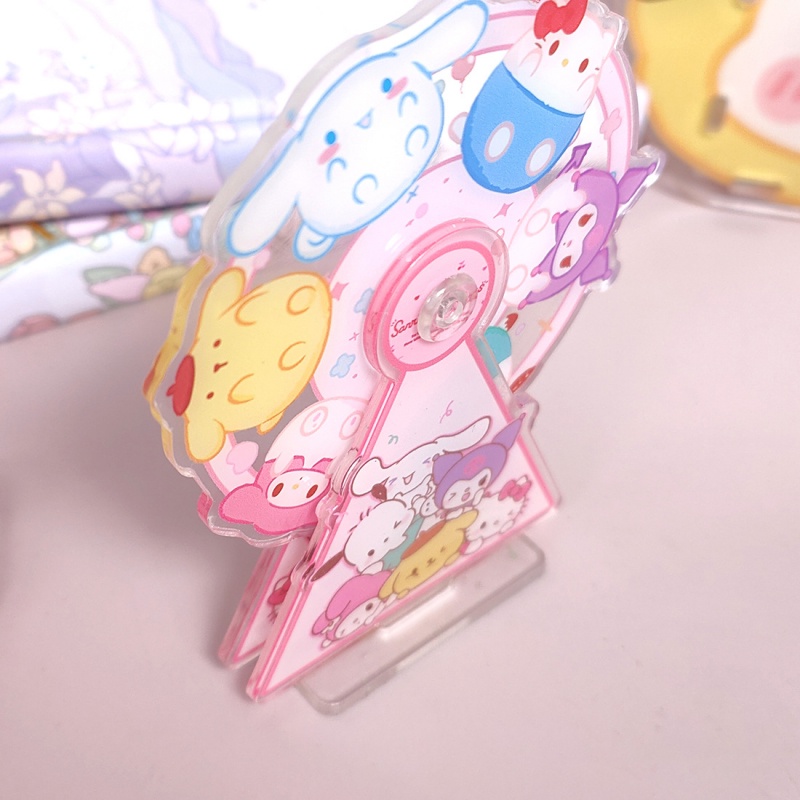 SANRIO Đồ Chơi Vòng Đu Quay 10cm Tự Làm Hình Cinnamoroll Shin-chan Kích Thước Nhỏ Sáng Tạo Làm Quà Tặng Trang Trí