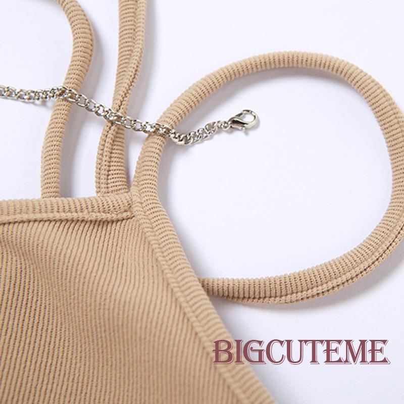 [] - Đầm Ngắn Ôm Dáng Không Tay Xẻ Tà Màu Trơn Cho Nữ