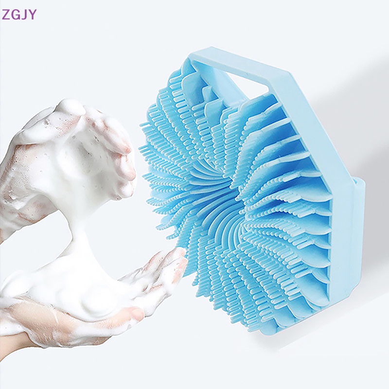 Bàn Chải Tắm Chà Cơ Thể Bằng Silicone Hình Đa Giác Tiện Dụng Mới
