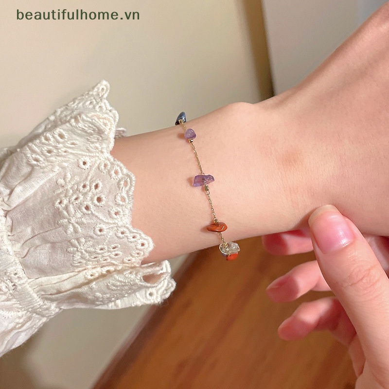 [beautifulhome] Vòng cổ Đá Màu Vàng Kim Đơn Giản Phong Cách Hàn Quốc Cho Nữ Giới Đi Biển Làm Quà Tặng [beauty]
