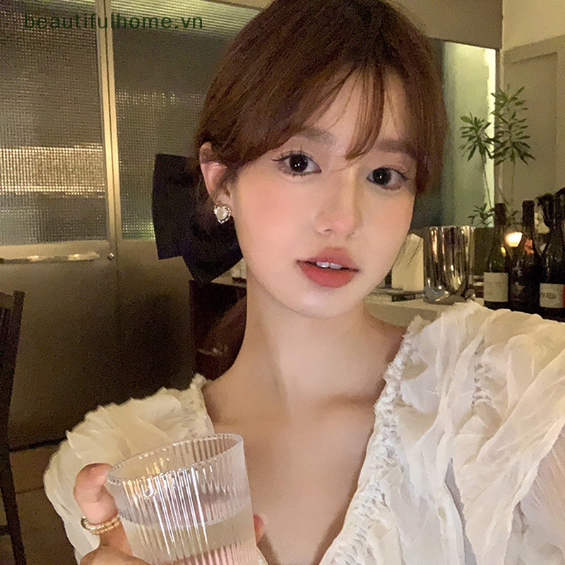 [beautifulhome] Bông Tai Hình Trái Tim Nhỏ Nhắn Dễ Thương Thời Trang Cổ Điển Thanh Lịch Dành Cho Nữ [beauty]