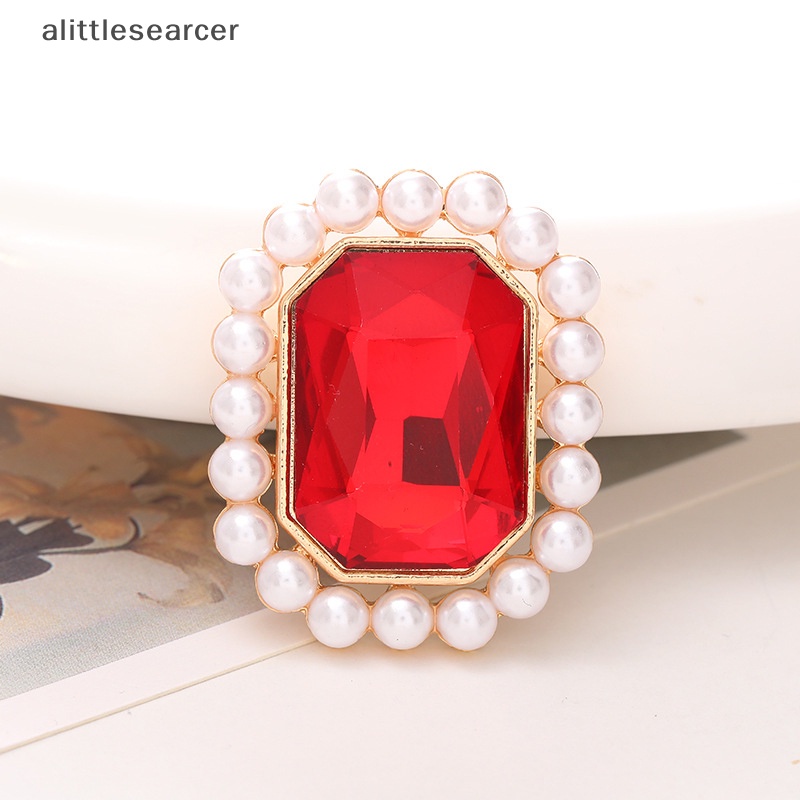 Er Phụ Kiện Trang Sức Ngọc Trai Kim Loại Hình Vuông Sáng Tạo Thời Trang Phong Cách Hàn Quốc