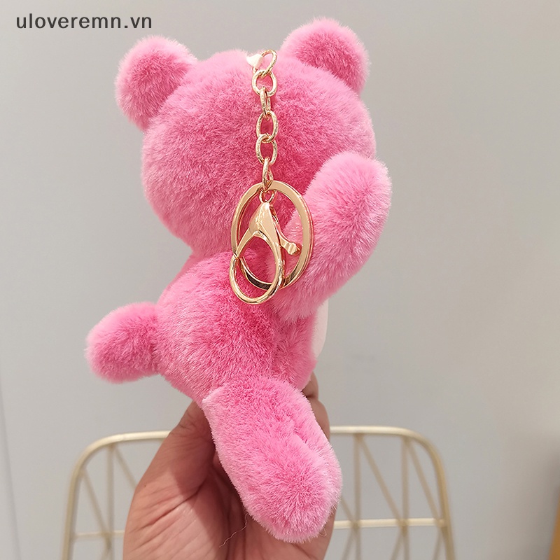 Uloveremn Móc Khóa Hình Gấu Nhồi Bông Và Dâu Tây Dễ Thương Sáng Tạo Thích Hợp Làm Quà Tặng Cho Trẻ Em