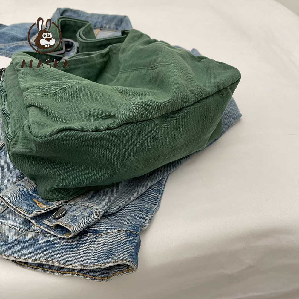 Túi Xách Vải Canvas Đơn Giản Di Động Cho Nữ Sinh [alaska.vn]