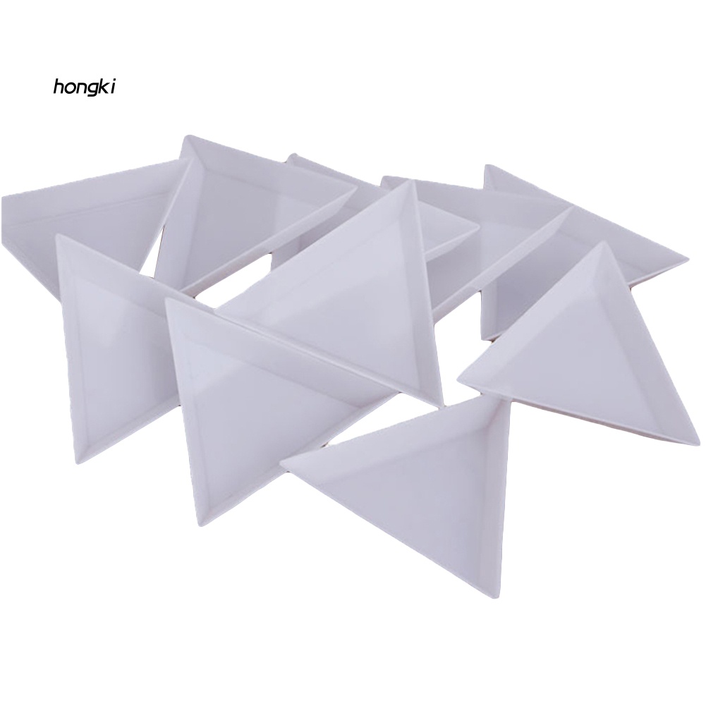 Set 10 Khay Nhựa Tam Giác Đựng Đá Đính Móng Nghệ Thuật