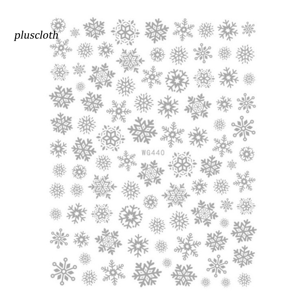 1 Tấm Sticker Phát Quang Họa Tiết Bông Tuyết 3D Dán Móng Nghệ Thuật