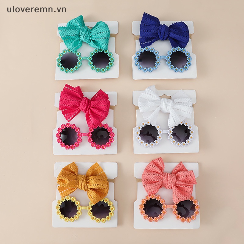 Kính Mát Gọng Tròn Họa Tiết Hoa Phong Cách Bohemia Cho Bé