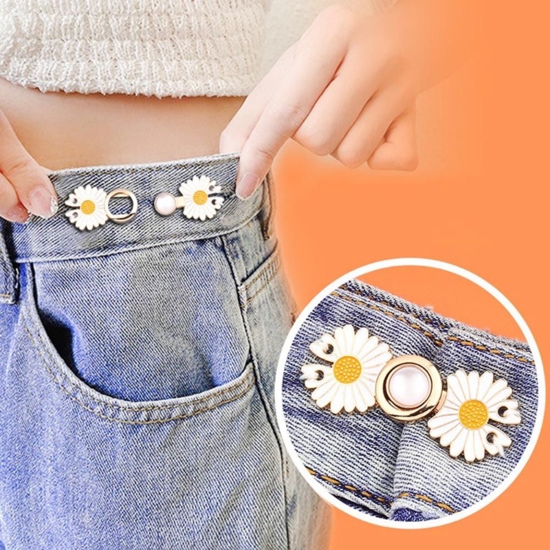 Khóa Kim Loại Hình Hoa Cúc Nhỏ Tinh Xảo Có Thể Tháo Rời Dùng Để May Quần Áo