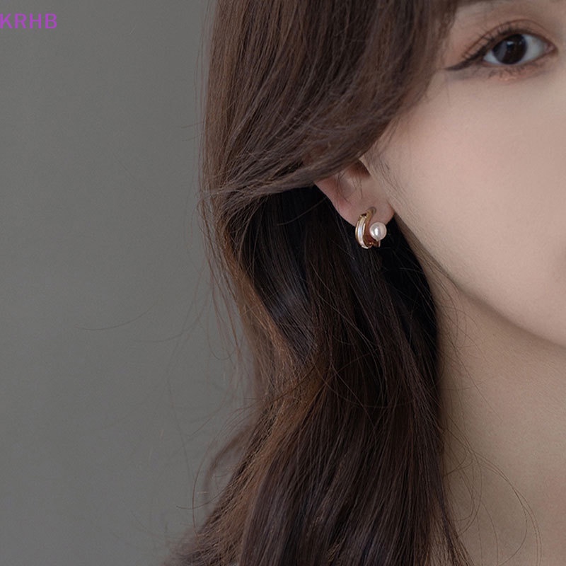 1 Đôi Khuyên Tai Hợp Kim Đính Ngọc Trai Nhân Tạo Đơn Giản Phong Cách Hàn Quốc Cho Nữ Mới