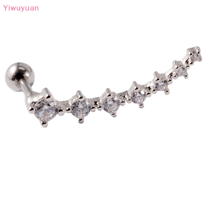 1 Khuyên Tai Xoắn Ốc Đính Đá Zircon Thời Trang Mới