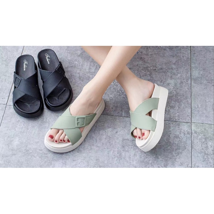 Dép Quai Ngang Đế Dày 5cm Thời Trang Cho Nữ