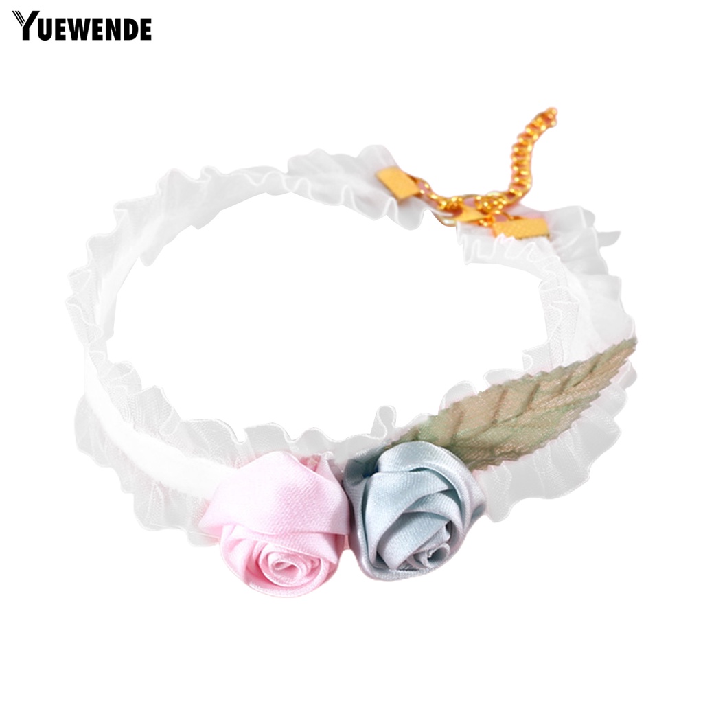 Yq.e Vòng Cổ Thú Cưng Co Giãn Hình Hoa 3D Thân Thiện Với Da Khóa Tôm Hùm Nhiều Màu Sắc Có Thể Điều Chỉnh Trang Trí Với