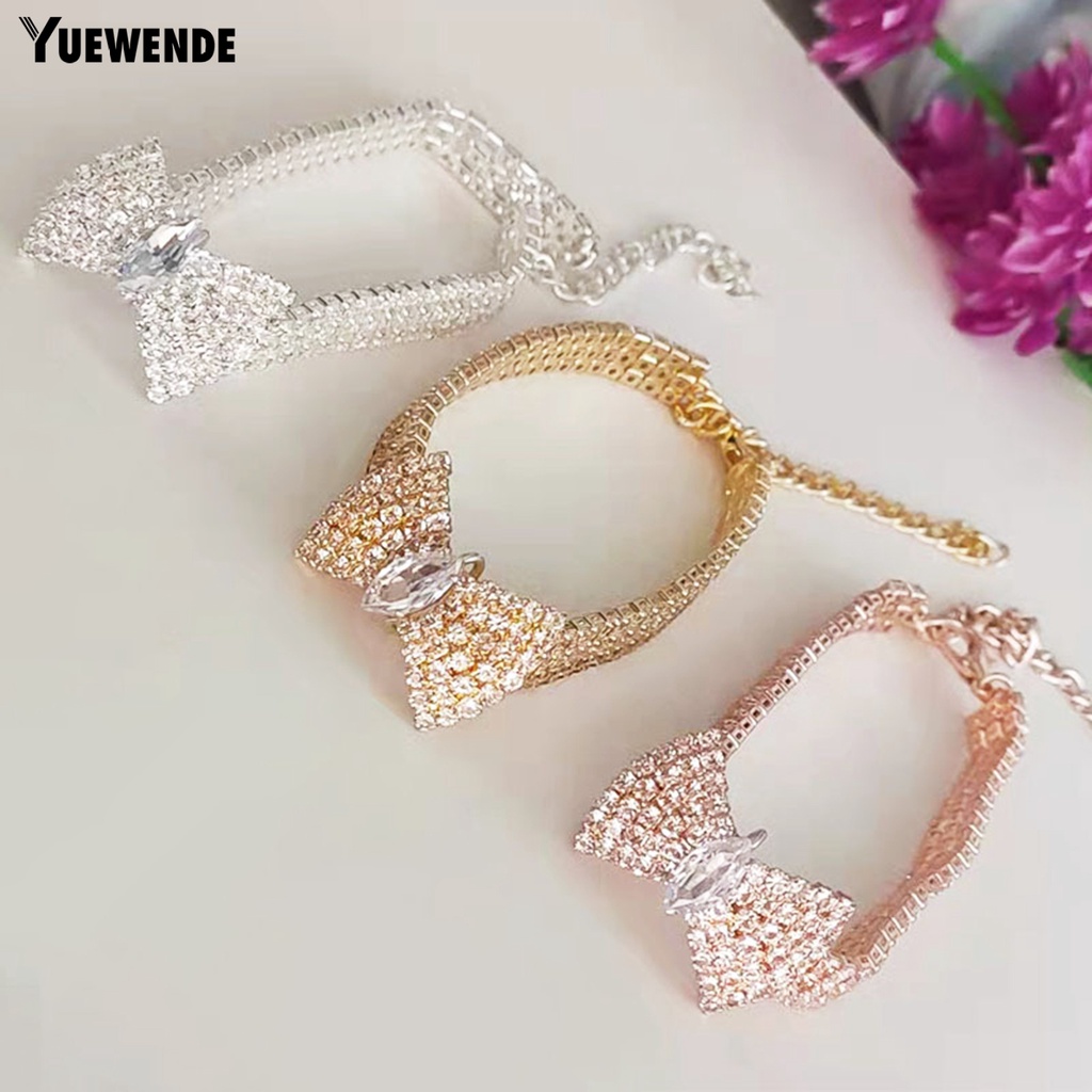 Yq.e Vòng Đeo Cổ Đính Đá Và Nơ Trang Trí Chống Gàu Thời Trang Giáng Sinh Dành Cho Cún Cưng