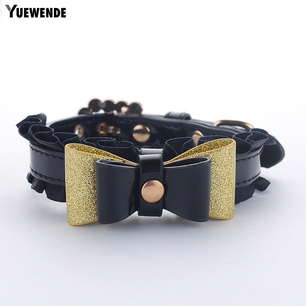 Vòng Cổ Giả Da Đính Nơ Cho Thú Cưng