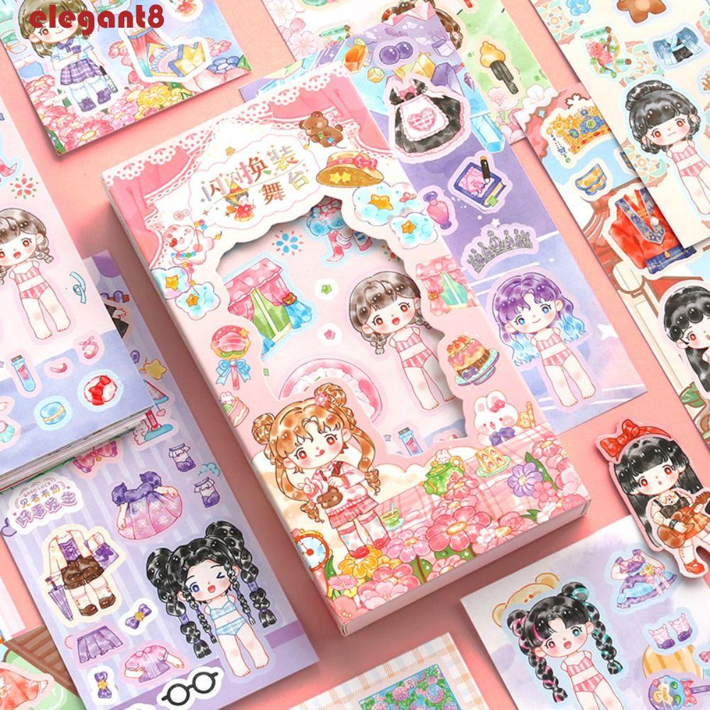 Set 50 Miếng Dán Trang Trí Sổ Tay DIY Họa Tiết Hoạt Hình Dễ Thương Dành Cho Bé Gái