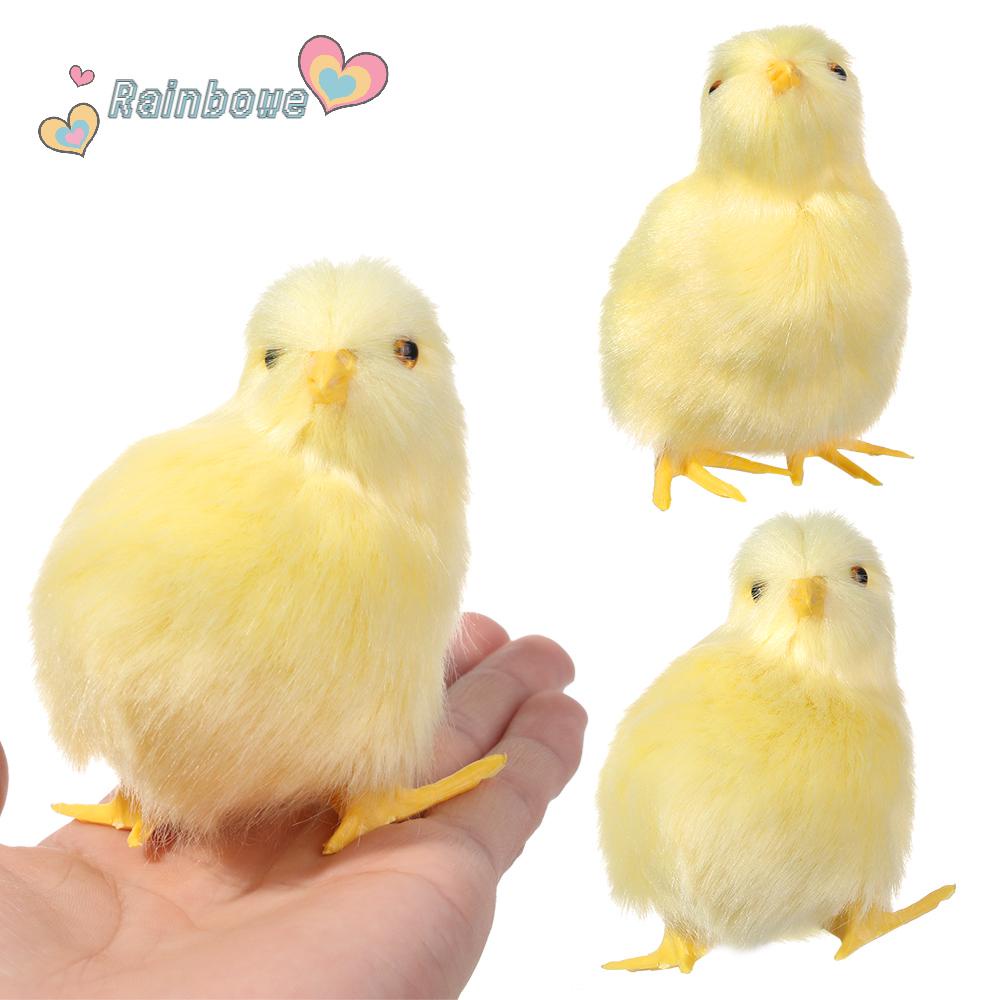 Mô Hình Gà Bông Màu Cầu Vồng Sống Động Như Thật Trang Trí Nhà Cửa