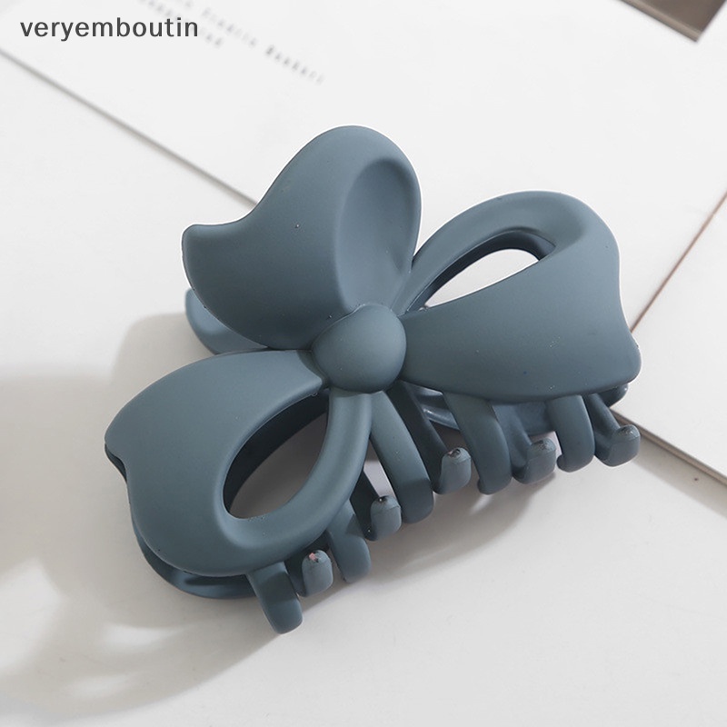 Kẹp Tóc Càng Cua Bằng Acrylic Màu Đục Đính Nơ Phong Cách Hàn Quốc Thanh Lịch