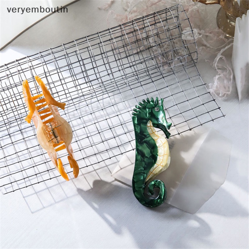 Kẹp Tóc Càng Cua Lớn Màu Cá Ngựa Phổ Biến Cho Nữ n