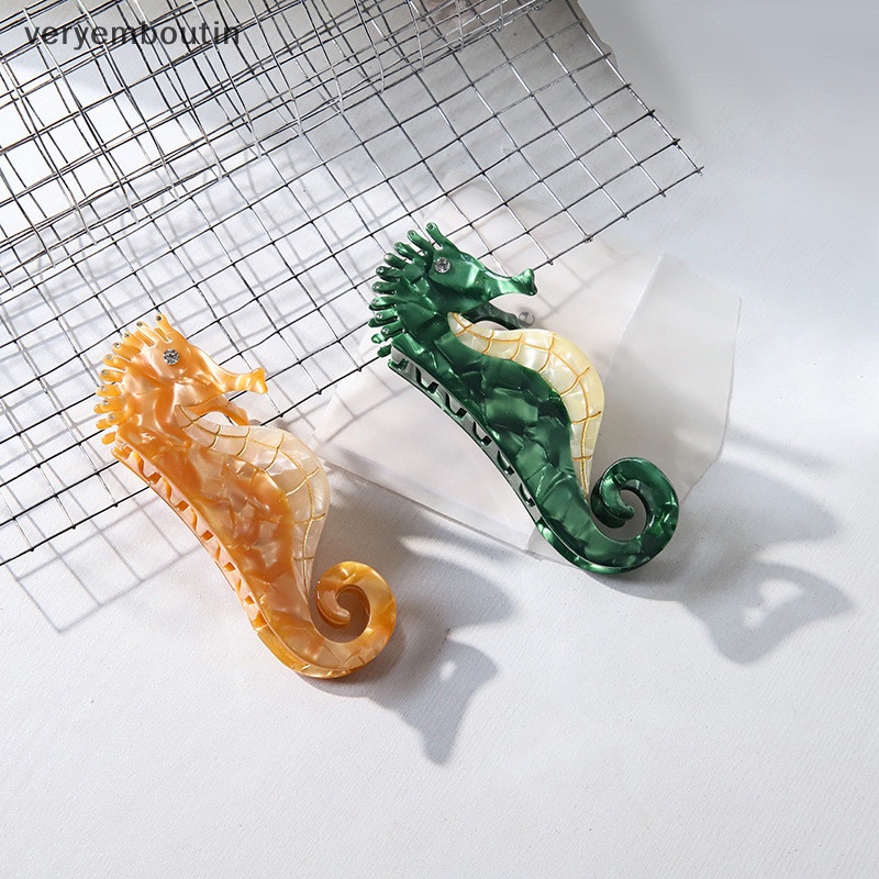 Kẹp Tóc Càng Cua Lớn Màu Cá Ngựa Phổ Biến Cho Nữ n