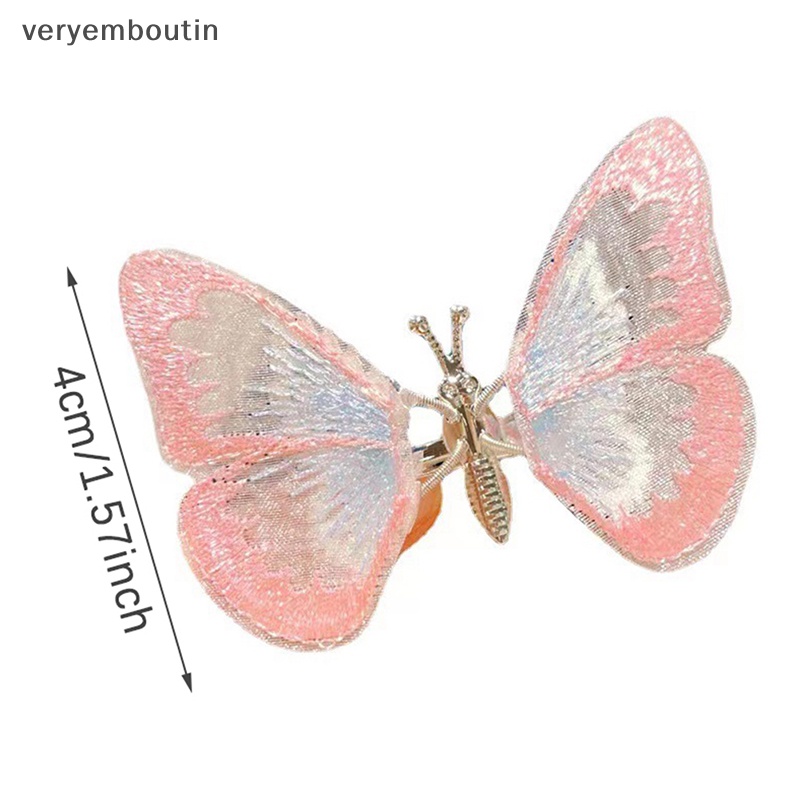 Kẹp Tóc Hình Cánh Bướm Phối Ren Nhiều Màu Dễ Thương Thời Trang Xuân Hè Cho Bé Gái