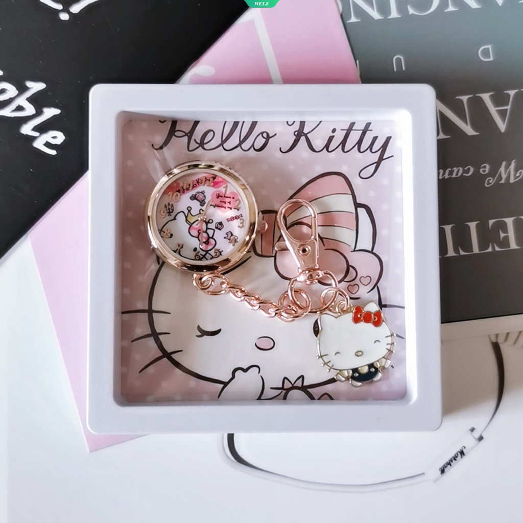 SANRIO Đồng Hồ Bỏ Túi Hình Hello Kitty Hoạt Hình Phong Cách Hàn Quốc