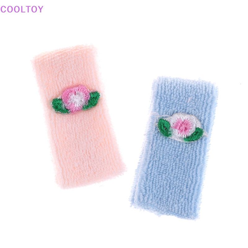 Cooltoy Bộ 2 Khăn Tắm Trang Trí Nhà Búp Bê Màu Hồng Và Xanh Dương