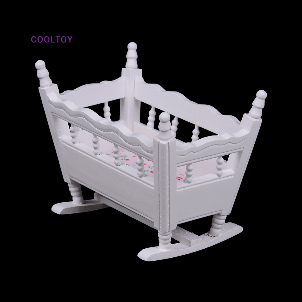 Cooltoy Mô Hình Nôi Em Bé Bập Bênh Màu Trắng Mini Trang Trí Nội Thất Phòng Trẻ Em Bán Chạy