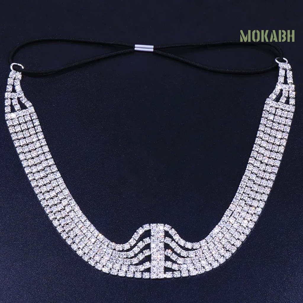 Băng Đô Cài Tóc Nhiều Lớp Đính Đá Co Giãn Tốt Chống Trượt Cho Cô Dâu