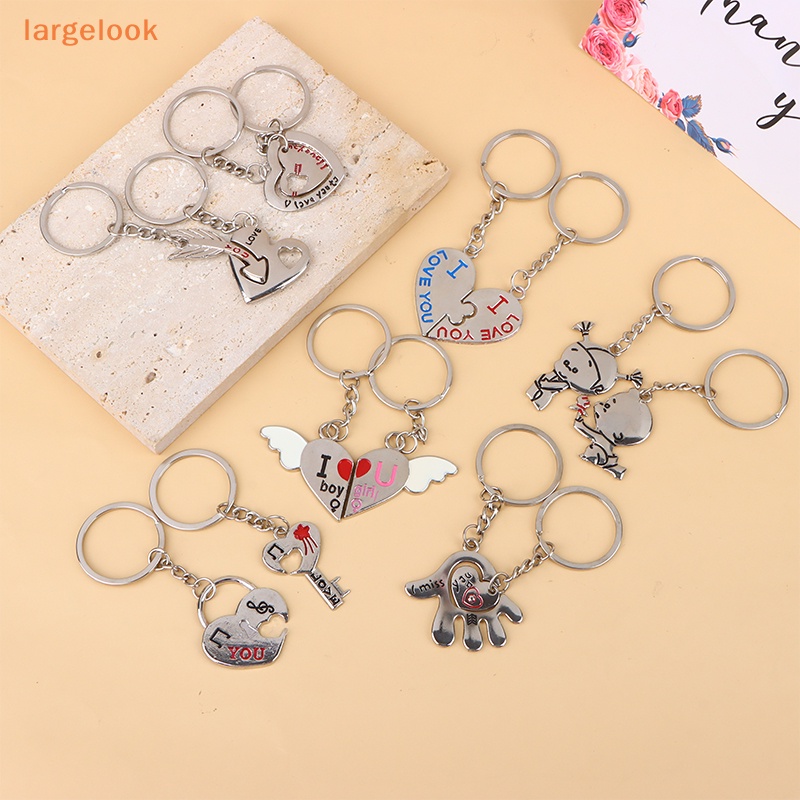 1 Cặp Móc Khóa Hợp Kim Kẽm Mạ Bạc Hình Trái Tim Sáng Tạo Thời Trang