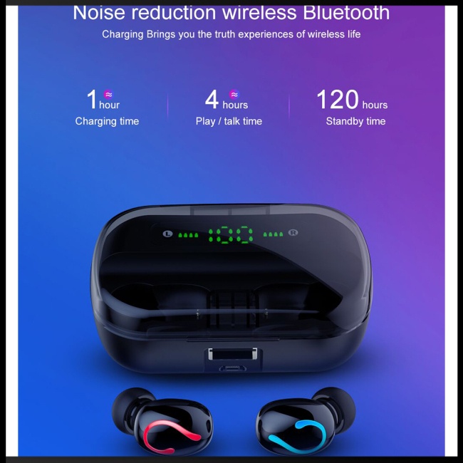 Tai Nghe Thể Thao Zevaret Q61 Tws Bluetooth 5.0 Âm Thanh Vòm 9d Dung Lượng Lớn Chống Ồn