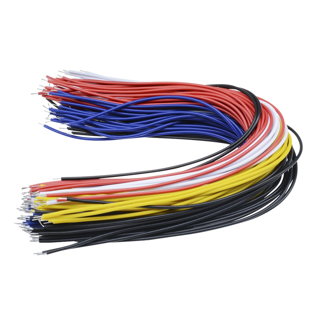 RIRIHI Dây cáp hàn hai đầu dài 20cm 26AWG 100 chấu có 5 màu cho PCB