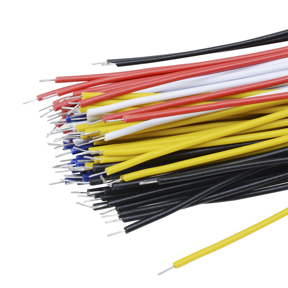 RIRIHI Dây cáp hàn hai đầu dài 20cm 26AWG 100 chấu có 5 màu cho PCB