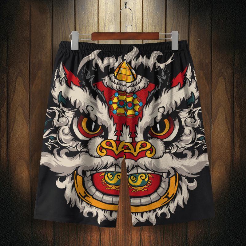 Quần Đùi Đi Biển Mùa Hè In Hình Xingshi Phong Cách Trung Hoa Mới Cho Nam