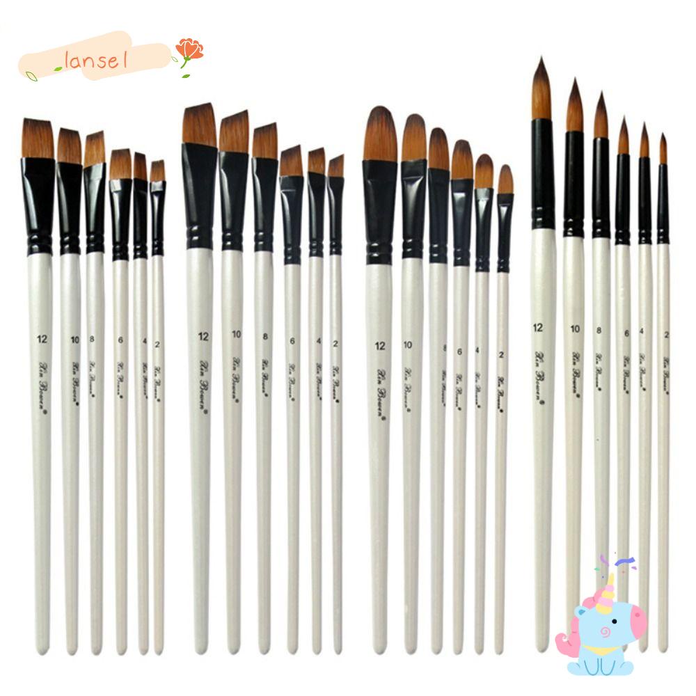 Set 6 Cọ Nylon Vẽ Tranh Sơn Dầu Cho Người Mới Bắt Đầu