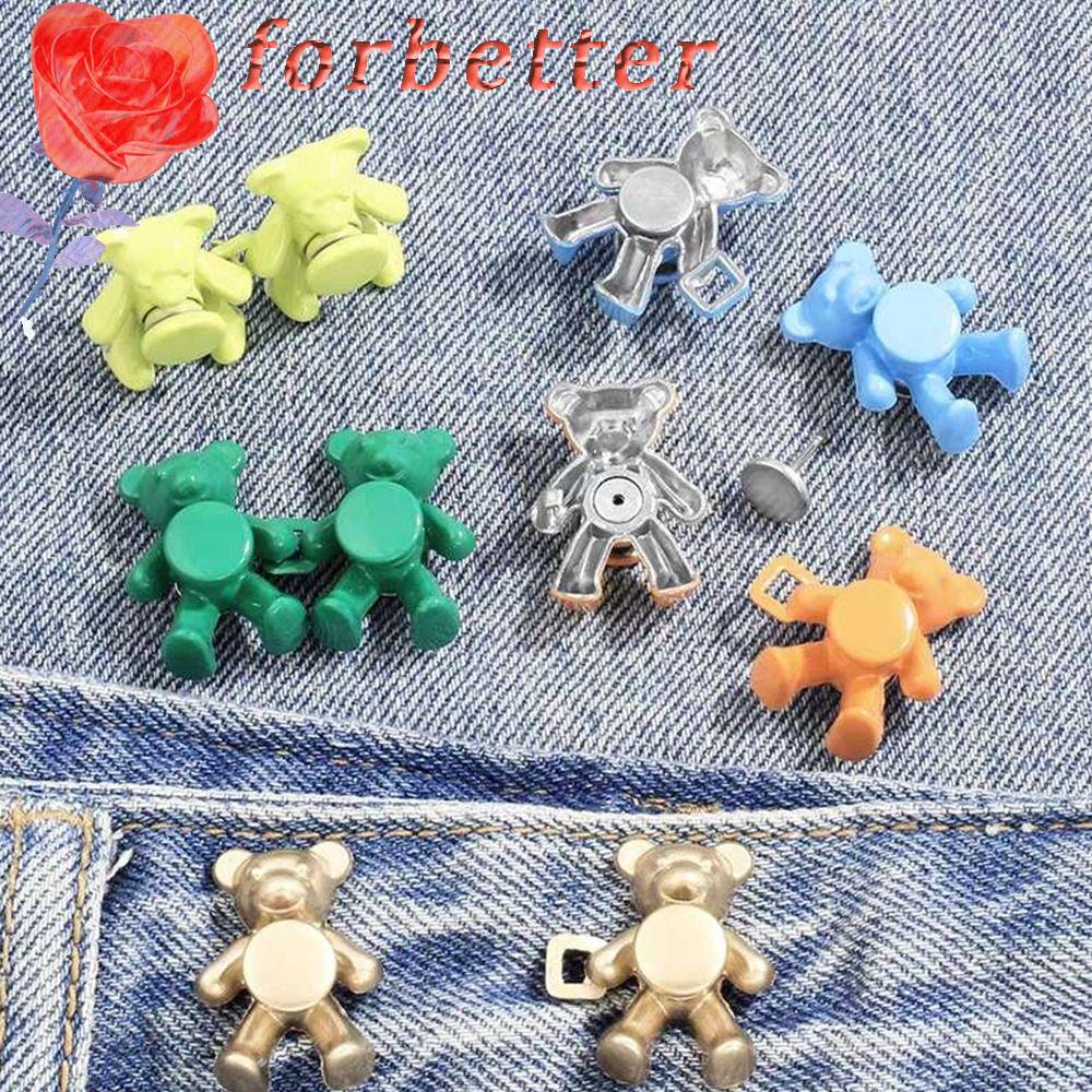 Ghim Cài Thắt Lưng Quần Jean Không Đường May Hình Gấu Hoạt Hình Nhiều Màu Sắc Có Thể Tháo Rời