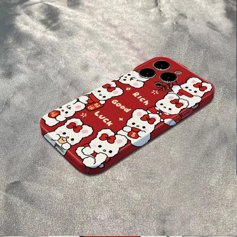 Ốp Điện Thoại Dẻo Họa Tiết Đầu Thỏ &amp; Mạt Chược Đơn Giản Chống Sốc Cho iPhone12 11 13 78 max14pro OSY1