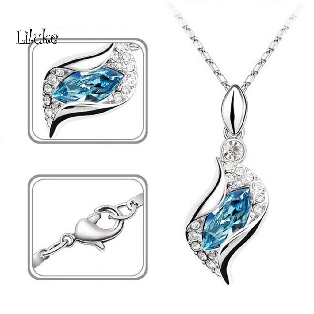 Set 2 Vòng cổ Và Đôi Khuyên Tai Đính Đá Thời Trang Thanh Lịch Dành Cho Nữ