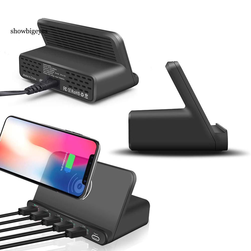 Đế Sạc Nhanh Không Dây USB Type-C 3 Trong 1 6 Cổng 3.0 2.14A