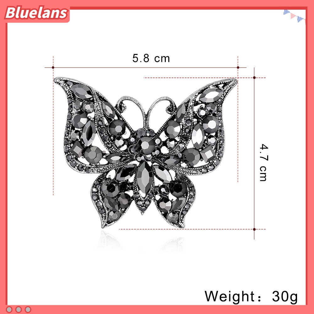 Cài Áo Hình Bướm Đính Đá Phong Cách Retro