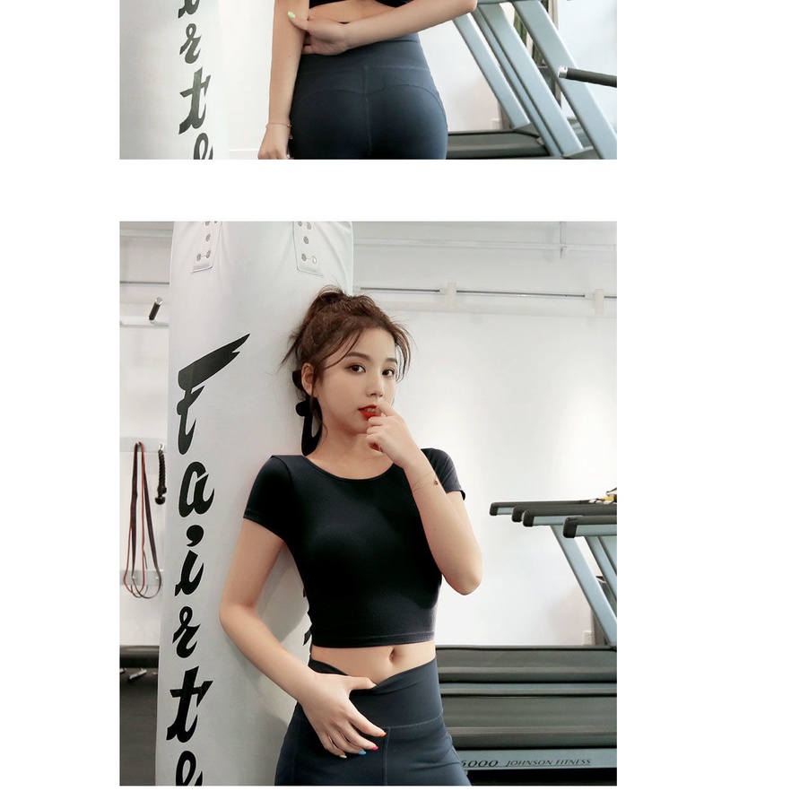 Áo Thun Thể Thao Tay Ngắn Dáng Ôm Hở Lưng Thời Trang Mùa Hè Cho Nữ
