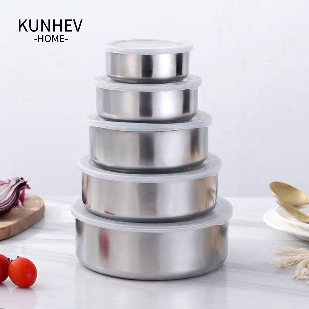 KUNHEV Bộ Bát Trộn Salad Bằng Thép Không Gỉ Tiện Dụng Cho Nhà Bếp