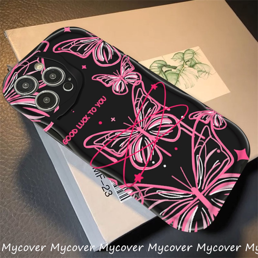 Ốp Điện Thoại Silicon Mềm Họa Tiết Hoa Hồng Và Bướm Cho iPhone 11 13 12 14 Pro Max X XR Xs Max 6 7 8 Plus Y2K